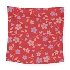 Floral Pattern Square Tapestry (large) by Valentinaart
