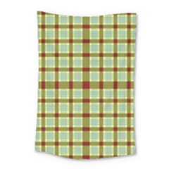 Geometric Tartan Pattern Square Small Tapestry by Amaryn4rt