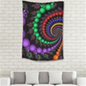Fractal Background With High Quality Spiral Of Balls On Black Small Tapestry View2