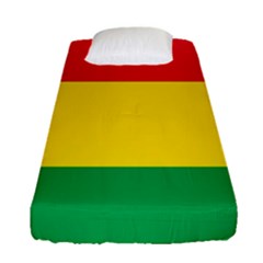 Rasta Colors Red Yellow Gld Green Stripes Pattern Ethiopia Fitted Sheet (single Size)