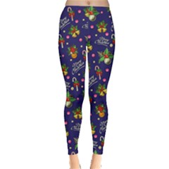 Navy Xmas Logo Leggings  by CoolDesigns