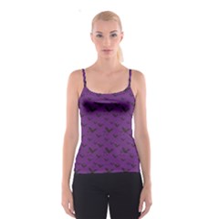 Purple With Halloween Bats And Stars Spathetti Strap Top by CoolDesigns