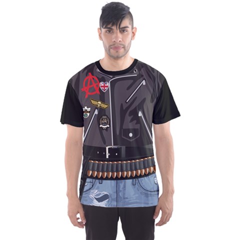 Faux Rock Style Men s Sport Mesh Tee by CoolDesigns