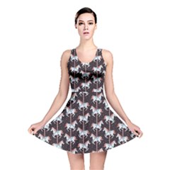 Black Carousel Horses Pattern Reversible Skater Dress by CoolDesigns