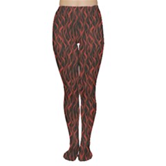 Dark Red Flame Hell Fire Seamless Tights