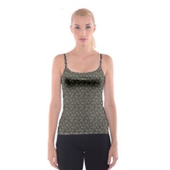Dark Cannabis Leafs With Skulls Pattern Spathetti Strap Top by CoolDesigns