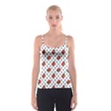 Red Ladybugs Black Polka Dots Pattern Spathetti Strap Top View1