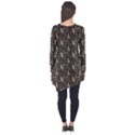 Black Pattern with Music Notes Treble Clef Long Sleeve Tunic Top View2