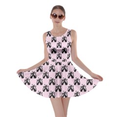 Pink Pattern Couple Lovers Cats Pattern Skater Dress by CoolDesigns