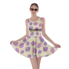 Purple Aloha Hawaiian Purple Leaf Pattern Skater Dress by CoolDesigns