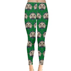 Dachshund Green Leggings  by CoolDesigns