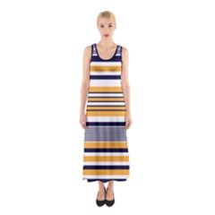 Orange Stripes Sleeveless Maxi Dress by CoolDesigns