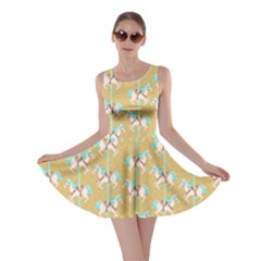 Mocha Carousel Horses Pattern Skater Dress  by CoolDesigns