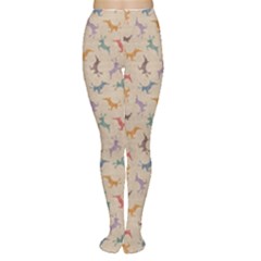 Brown Retro Christmas Pattern With Colorful Deers On A Vintage Women s Tights by CoolDesigns