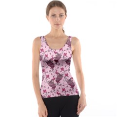 Purple Pattern Of Beautiful Pink Magic Peacocks Tank Top by CoolDesigns