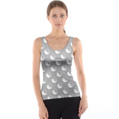 Gray Yin Yang Pattern Tank Top by CoolDesigns
