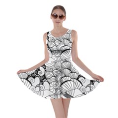 Gray Seashell Pattern Sea Design Skater Dress by CoolDesigns