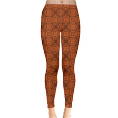 Orange Abstract Pattern Design Element Leggings by CoolDesigns