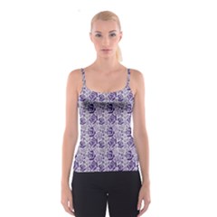 Blue Pattern Of Blue Roser Spathetti Strap Top by CoolDesigns