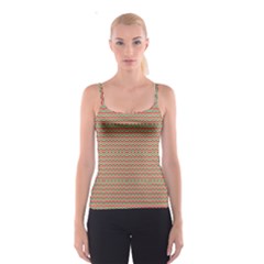 Red Repeating Chevron Zig Zag In Christmas Holiday Colors Spathetti Strap Top by CoolDesigns