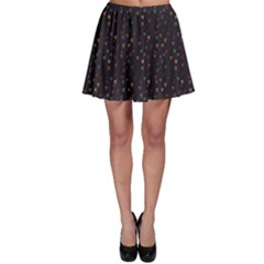 Black Cart On Blue Pattern Shopping Basket Icons Skater Skirt by CoolDesigns