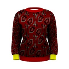 Dark Red Beautiful Peacock Feathers Pattern Women s Sweatshirt by CoolDesigns