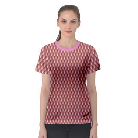 Pink The Scales Of A Snake Fish Dragon Or Other Animal Women s Sport Mesh Tee by CoolDesigns