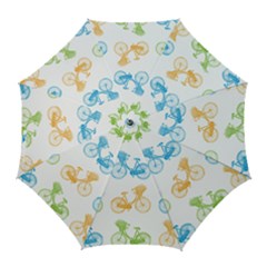 Vintage Bikes With Basket Of Flowers Colorful Wallpaper Background Illustration Golf Umbrellas by Simbadda