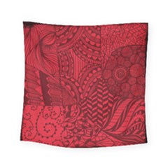 Deep Red Background Abstract Square Tapestry (small) by Simbadda