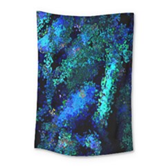Underwater Abstract Seamless Pattern Of Blues And Elongated Shapes Small Tapestry by Nexatart
