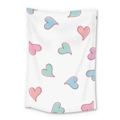 Colorful Random Hearts Small Tapestry by Nexatart