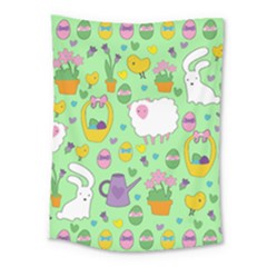 Cute Easter Pattern Medium Tapestry by Valentinaart