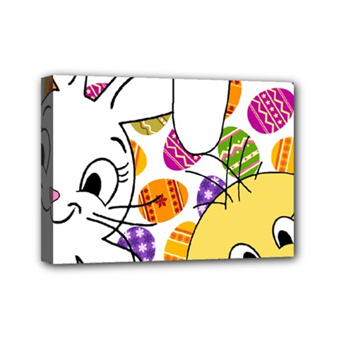 Easter Bunny And Chick  Mini Canvas 7  X 5 