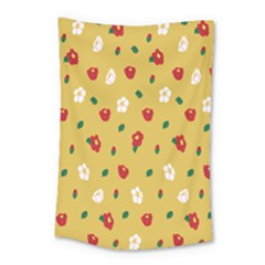 Tulip Sunflower Sakura Flower Floral Red White Leaf Green Small Tapestry by Mariart