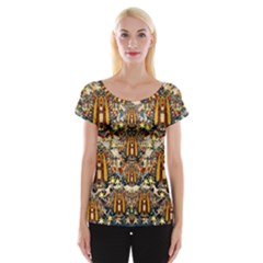 Lady Panda Goes Into The Starry Gothic Night Women s Cap Sleeve Top
