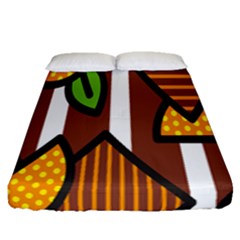 Chocolate Lime Brown Circle Line Plaid Polka Dot Orange Green White Fitted Sheet (queen Size)