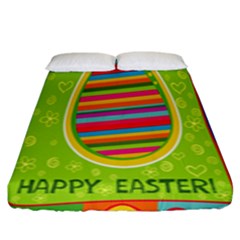 Happy Easter Butterfly Love Flower Floral Color Rainbow Fitted Sheet (king Size)