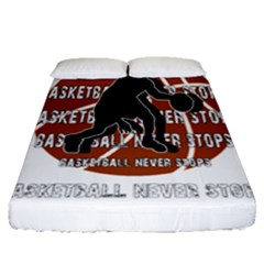 Basketball Never Stops Fitted Sheet (queen Size) by Valentinaart