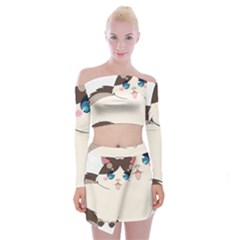 Ragdoll Cat For Life Off Shoulder Top With Skirt Set