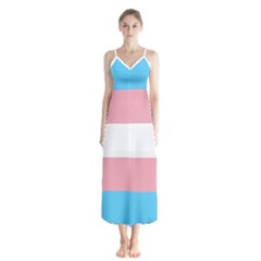 Trans Pride Button Up Chiffon Maxi Dress by Crayonlord