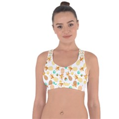 Seamless Summer Fruits Pattern Cross String Back Sports Bra by TastefulDesigns