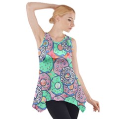 Donuts Pattern Side Drop Tank Tunic