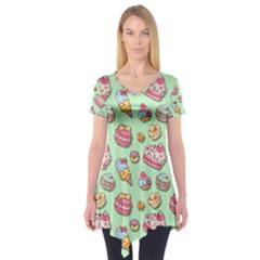 Sweet Pattern Short Sleeve Tunic  by Valentinaart