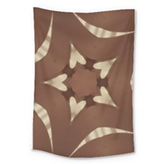Chocolate Brown Kaleidoscope Design Star Large Tapestry by yoursparklingshop