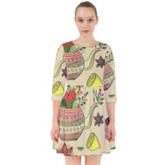 Colored Afternoon Tea Pattern Smock Dress by Bigfootshirtshop
