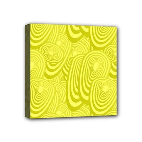 Yellow Oval Ellipse Egg Elliptical Mini Canvas 4  X 4 