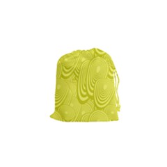 Yellow Oval Ellipse Egg Elliptical Drawstring Pouches (xs) 