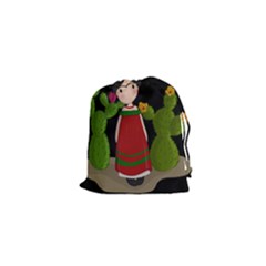 Frida Kahlo Doll Drawstring Pouches (xs)  by Valentinaart
