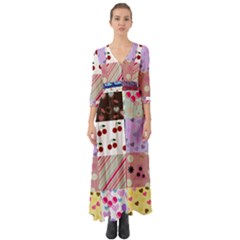 Quilt Of My Patterns Button Up Boho Maxi Dress