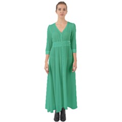 Seafoamy Green Button Up Boho Maxi Dress